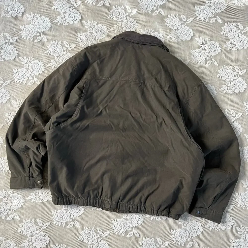 Vintage Pacific Trail Leather Collar Bomber Jacket Size Large